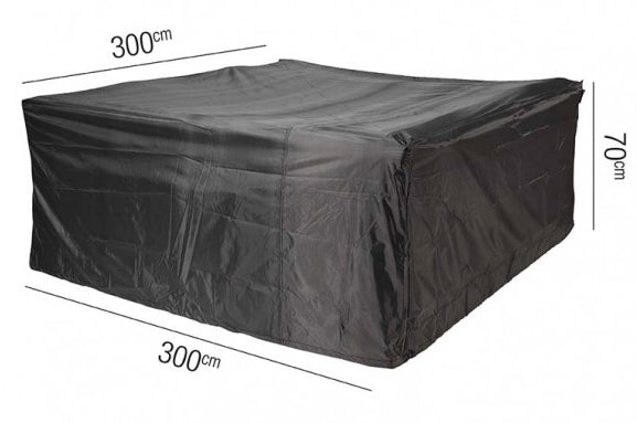 AeroCover Schutzhülle – 300 × 300 × 70 cm, schwarz, Polyester, wetterfest, atmungsaktiv, für Lounges