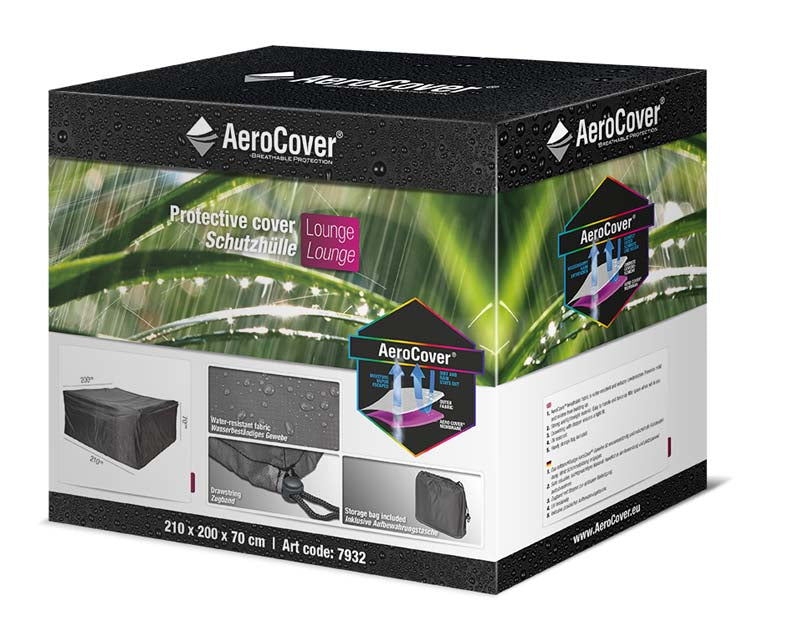 AeroCover Schutzhülle – 210 × 200 cm, Schwarz, Ripstop-Polyester