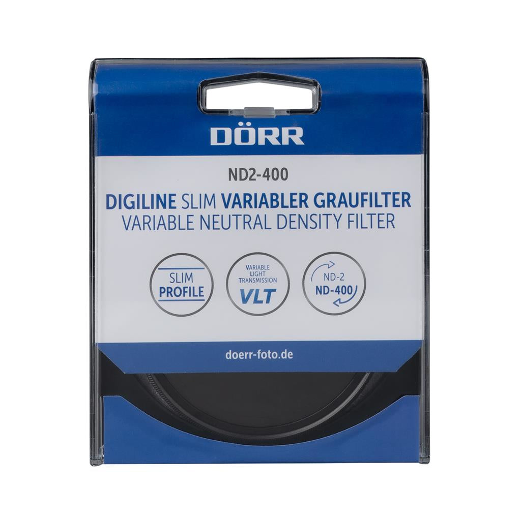 Dörr Digiline Slim Variabler Graufilter ND2–400 – 62 mm, 1–8,5 Stopp – Schwarz