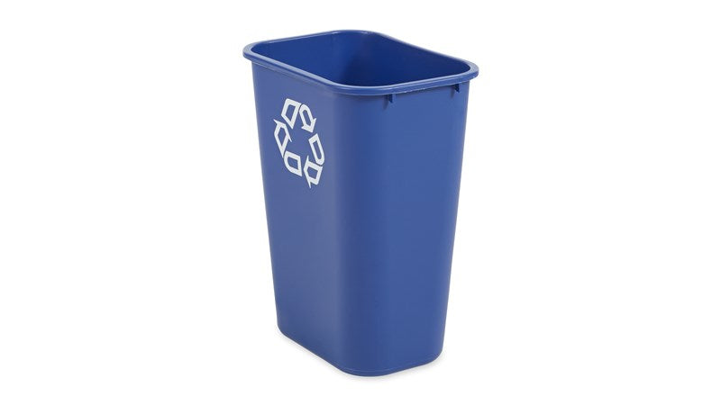 Rubbermaid Papierkorb – 39 l – Kunststoff (PE), rechteckig – Blau – Anti-Fingerprint, Anti-Rutsch-Basis