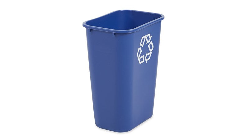 Rubbermaid Papierkorb – 39 l – Kunststoff (PE), rechteckig – Blau – Anti-Fingerprint, Anti-Rutsch-Basis