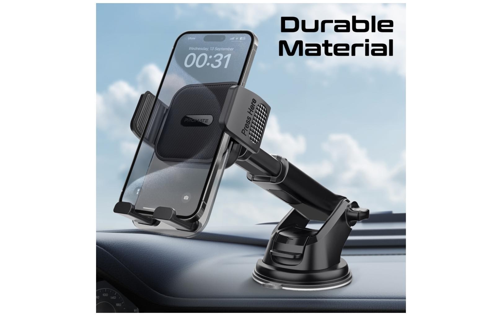 Promate Transhold-ext – Foto-/Video-Griff – erweiterbar, 360° drehbar – Schwarz
