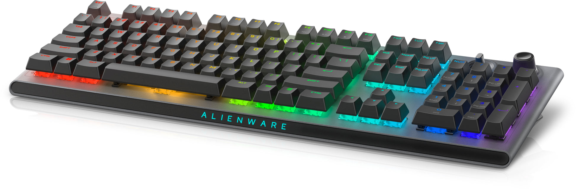 Alienware AW920K – Gaming-Tastatur – Mechanisch (Cherry MX Red) – Kabelgebunden & Bluetooth & 2,4 GHz – RGB