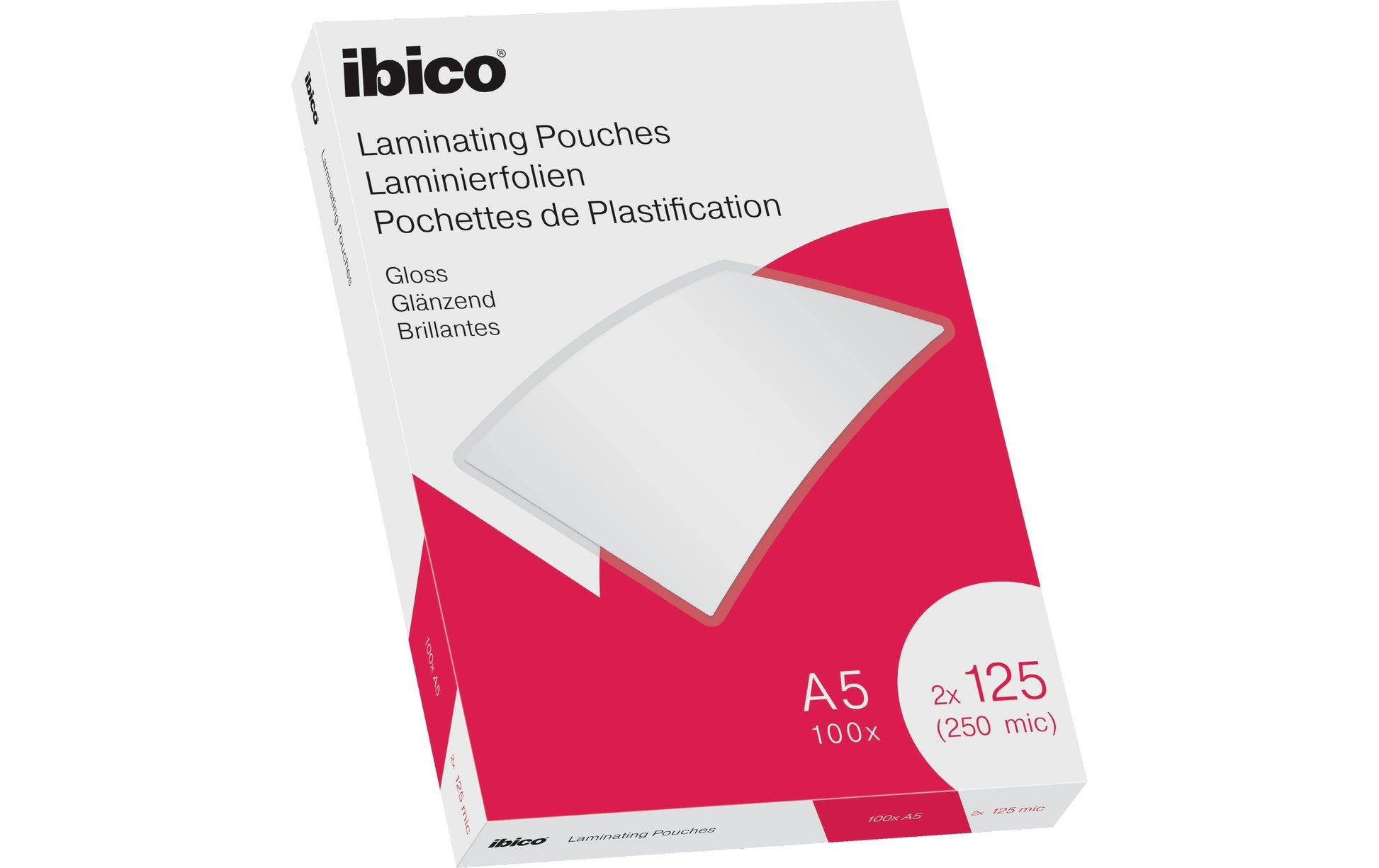 Ibico Laminierfolien A5, glänzend – 125 µm, 154 × 216 mm, 100 Stk.