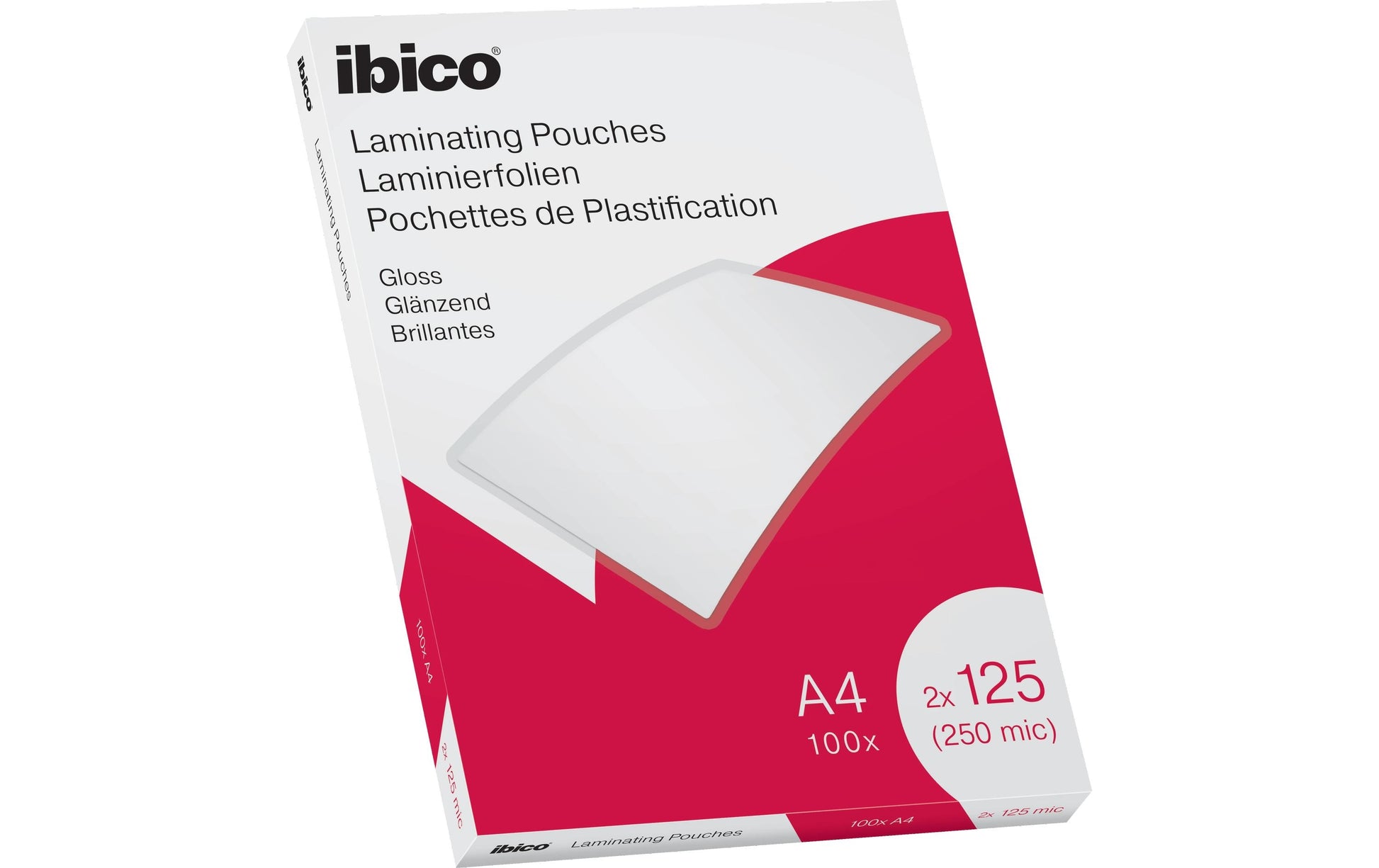 Ibico Laminierfolien A4, glänzend – 125 µm, 216 × 303 mm, 100 Stk.