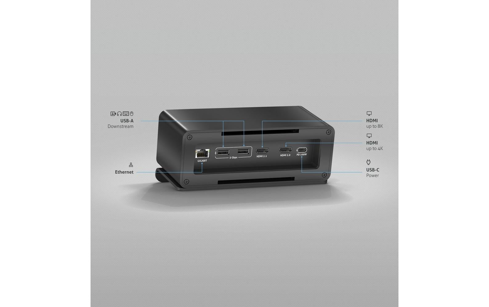 Purelink mediahub2 M2-ENC07-9942 Dockingstation – USB-C, 2× HDMI, 2× USB-A, 100 W PD, GbE, für Universalgeräte
