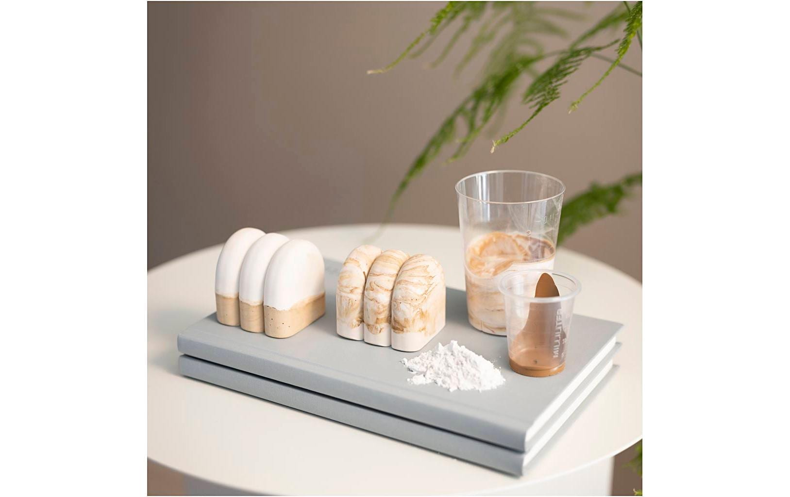 Creativ Company Giessharz-Set – Skulptur – 200 g – lufthärtend – beige/weiss
