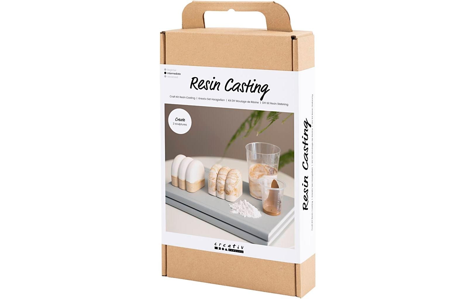Creativ Company Giessharz-Set – Skulptur – 200 g – lufthärtend – beige/weiss