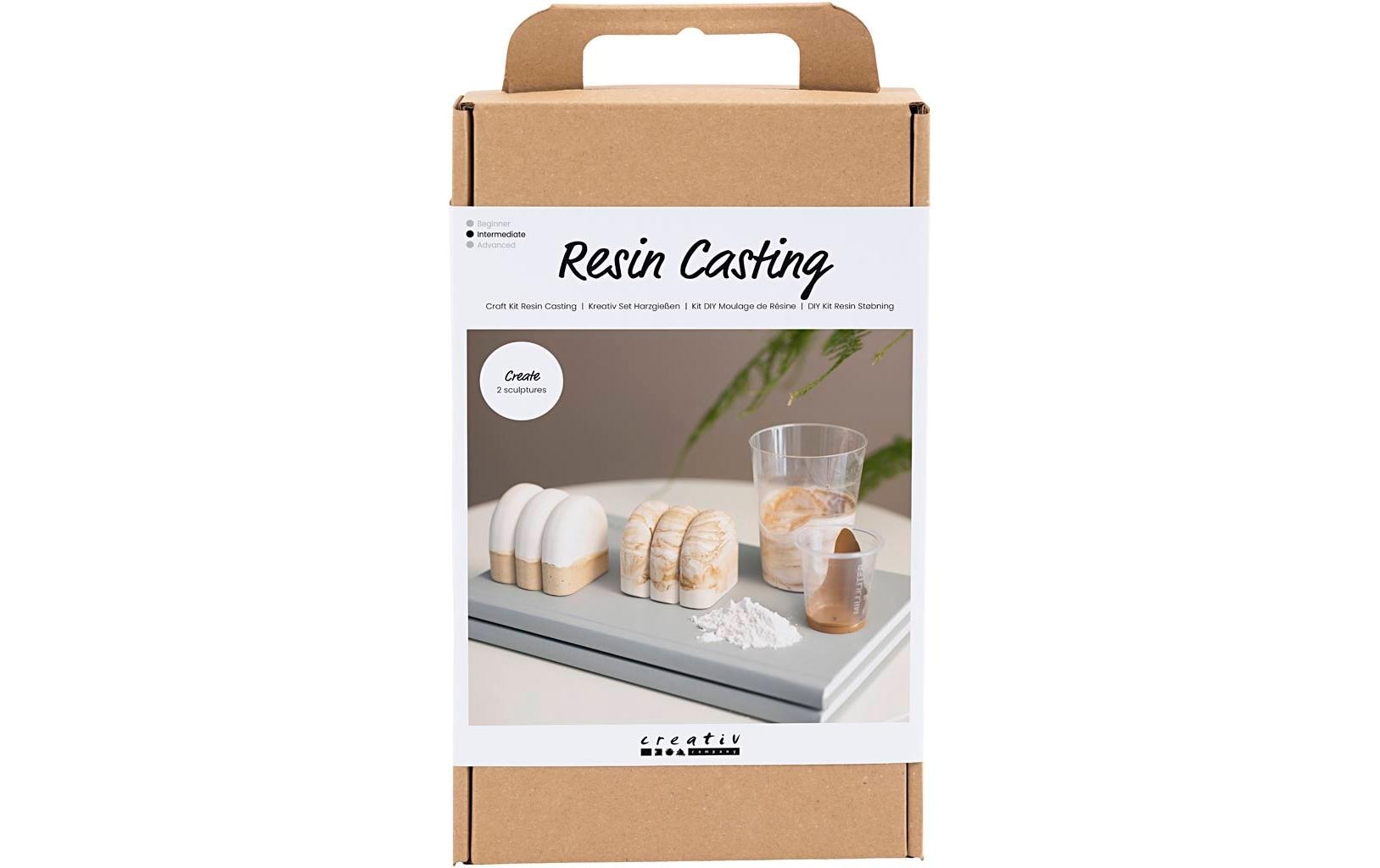 Creativ Company Giessharz-Set – Skulptur – 200 g – lufthärtend – beige/weiss