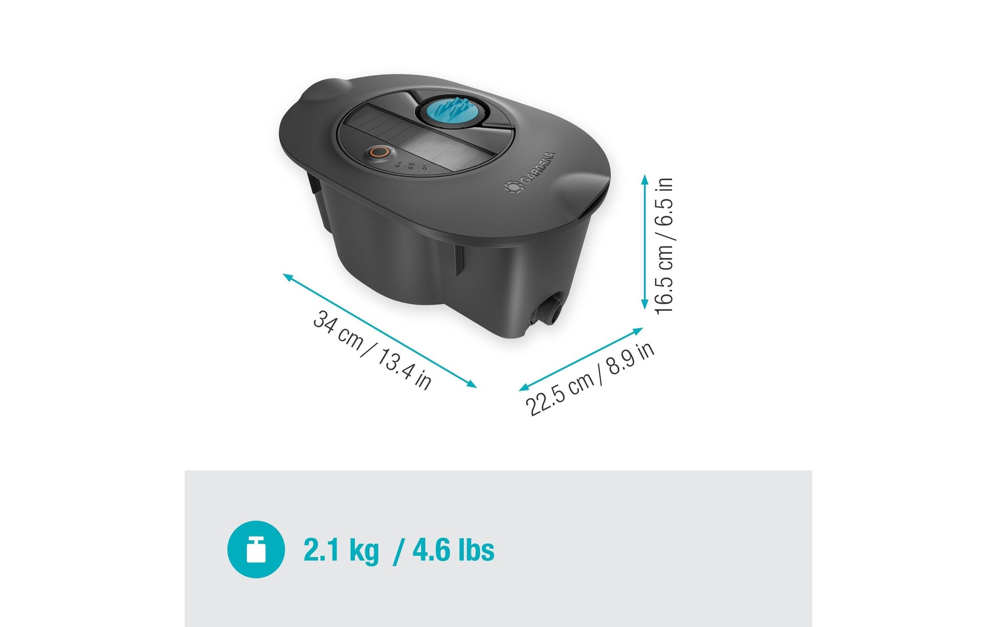 Gardena Bewässerungssystem AquaPrecise – 320 m², Sprühbereich 2,5–10 m, Schwarz