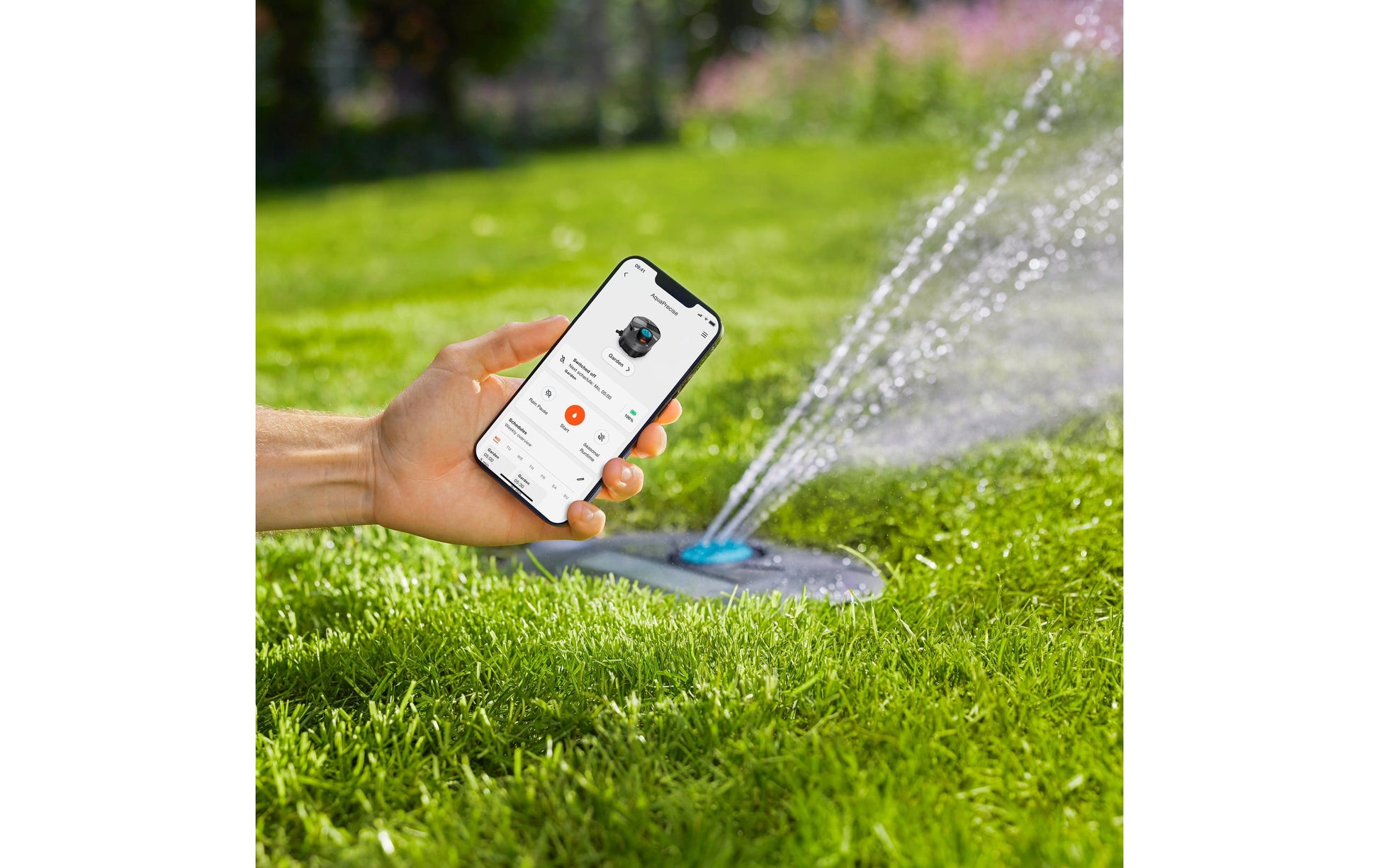 Gardena Bewässerungssystem AquaPrecise – 320 m², Sprühbereich 2,5–10 m, Schwarz