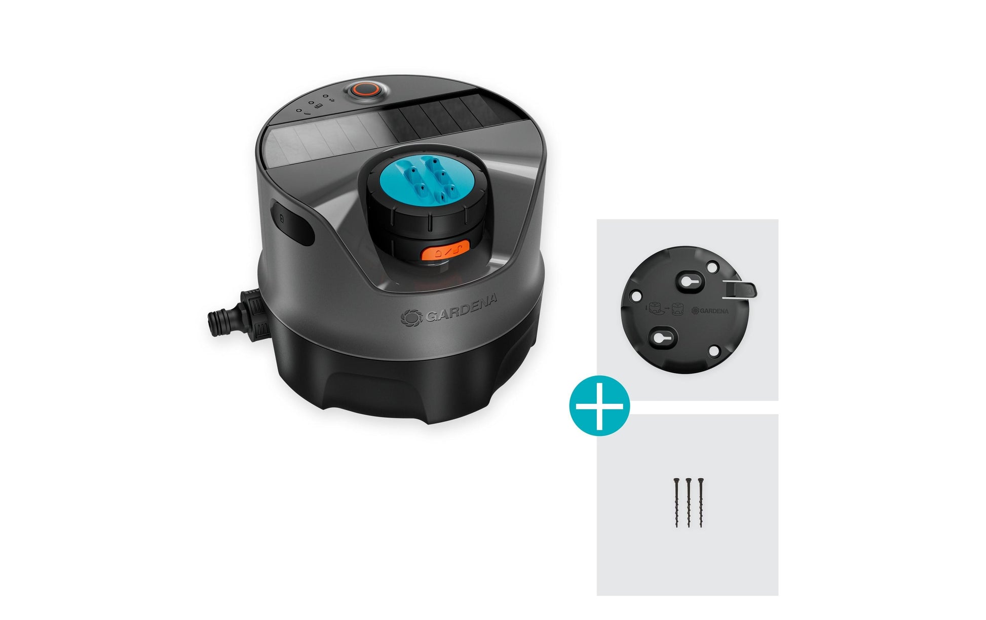 Gardena AquaPrecise – Kreisförmiger Sprinkler, Sprühbereich 2,5–10 m, Flächenabdeckung 320 m², Schwarz/Grün