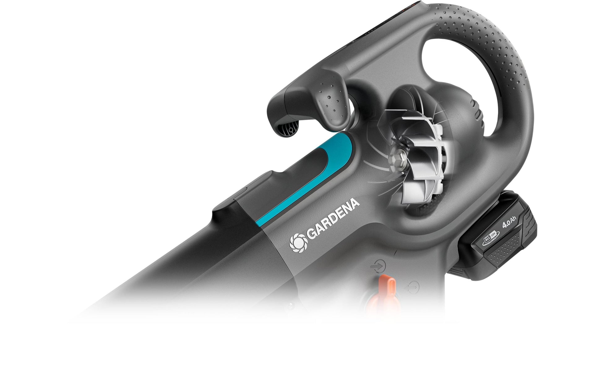 Gardena PowerJet 18V P4A Akku-Gebläse-Sauger – 18 V – 200 km/h – 2,5 Ah & Fangsack – POWER FOR ALL