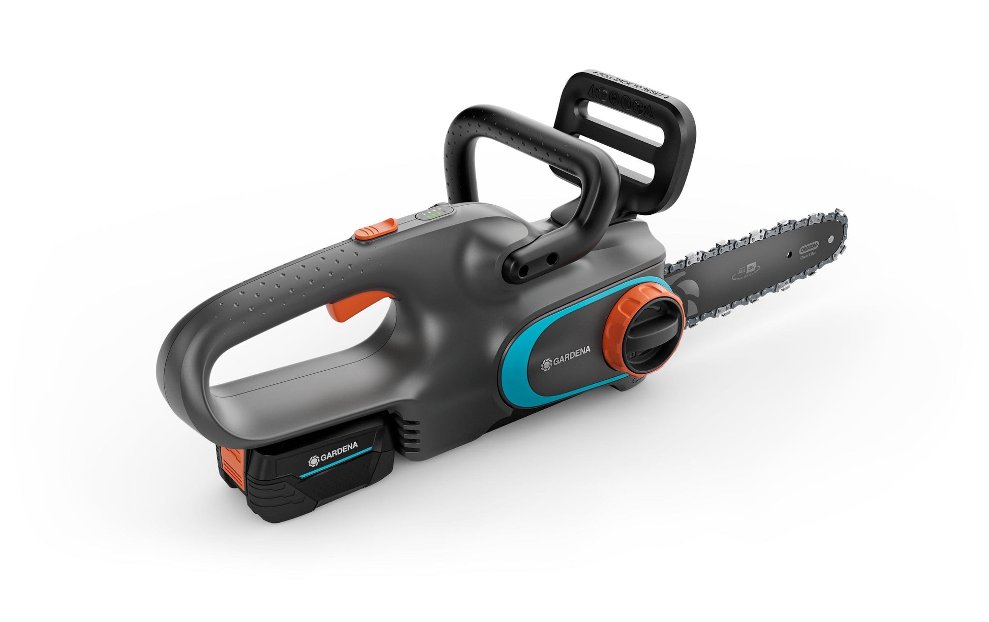 Gardena PowerSaw Akku-Kettensäge – 18 V – Schwertlänge 25 cm – inkl. Akku & Ladegerät – POWER FOR ALL