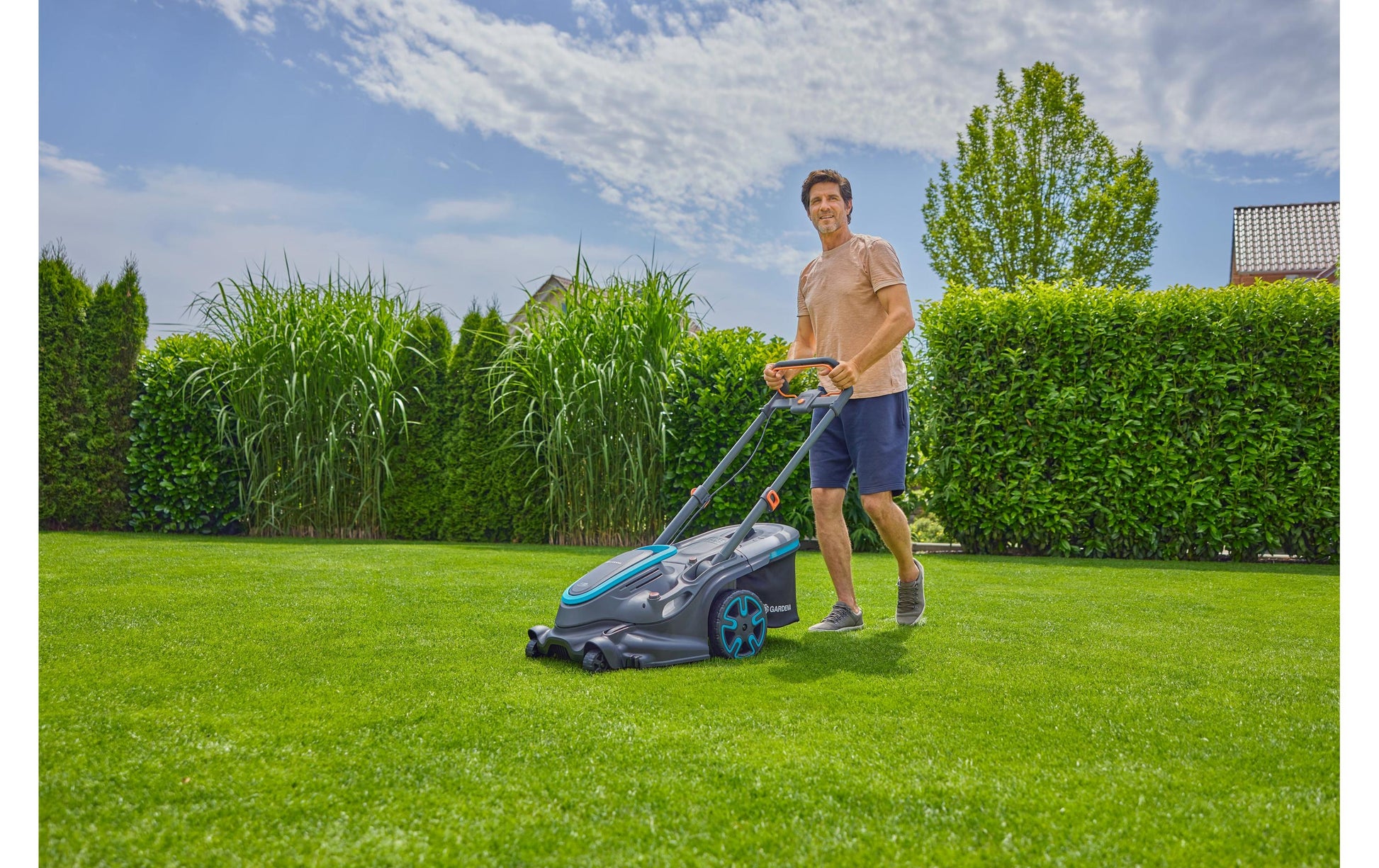 Gardena PowerMax Duo Schieberasenmäher – 18 V – Schnittbreite 46 cm, 50 l – Solo – POWER FOR ALL
