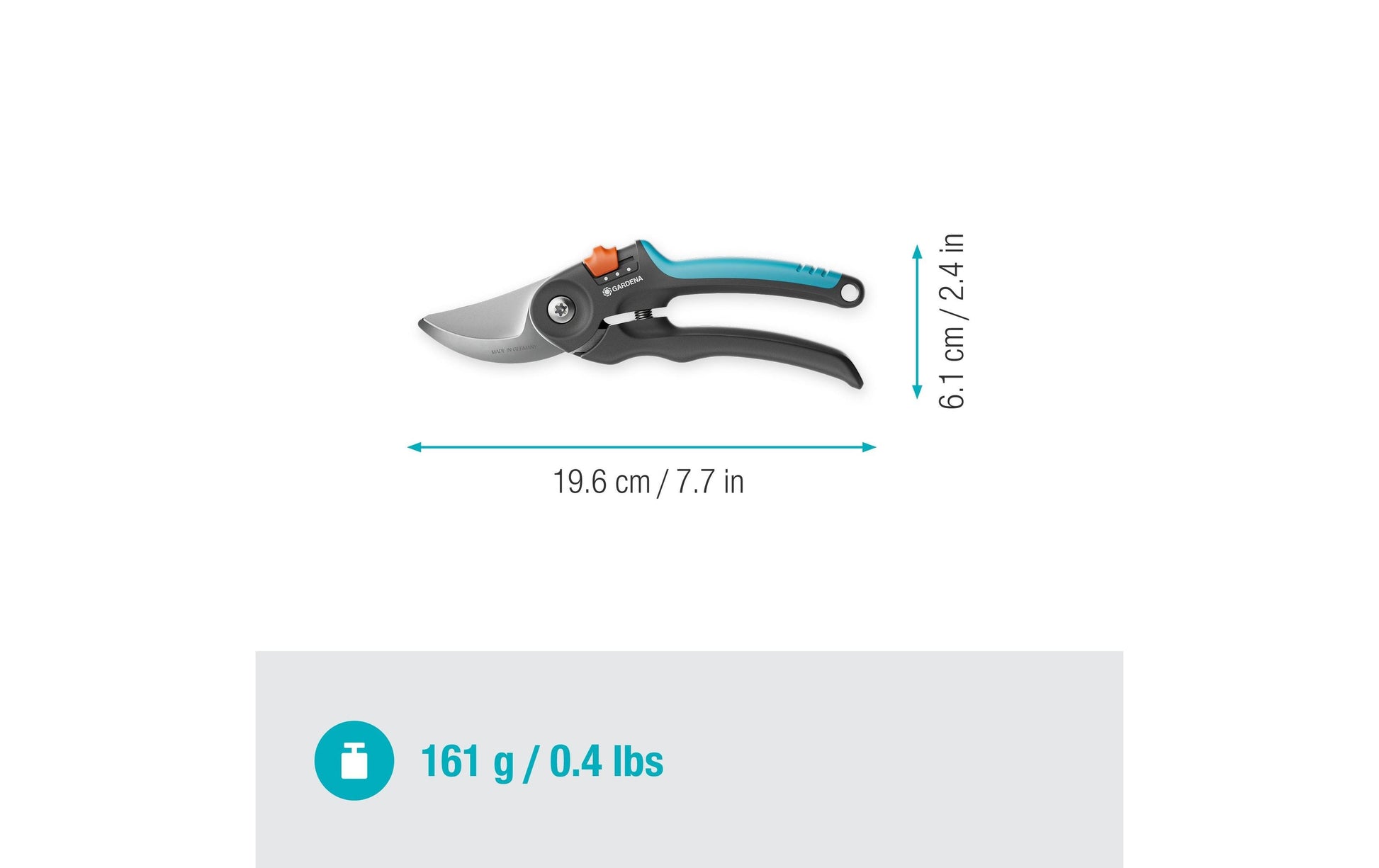 Gardena PremiumCut flex – Gartenschere 24 mm, Sicherheitssperre, Schwarz/Blau