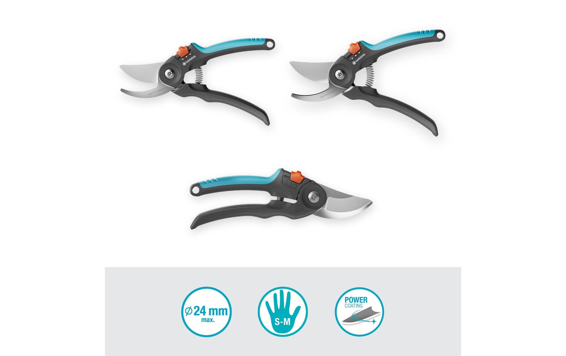 Gardena PremiumCut flex – Gartenschere 24 mm, Sicherheitssperre, Schwarz/Blau