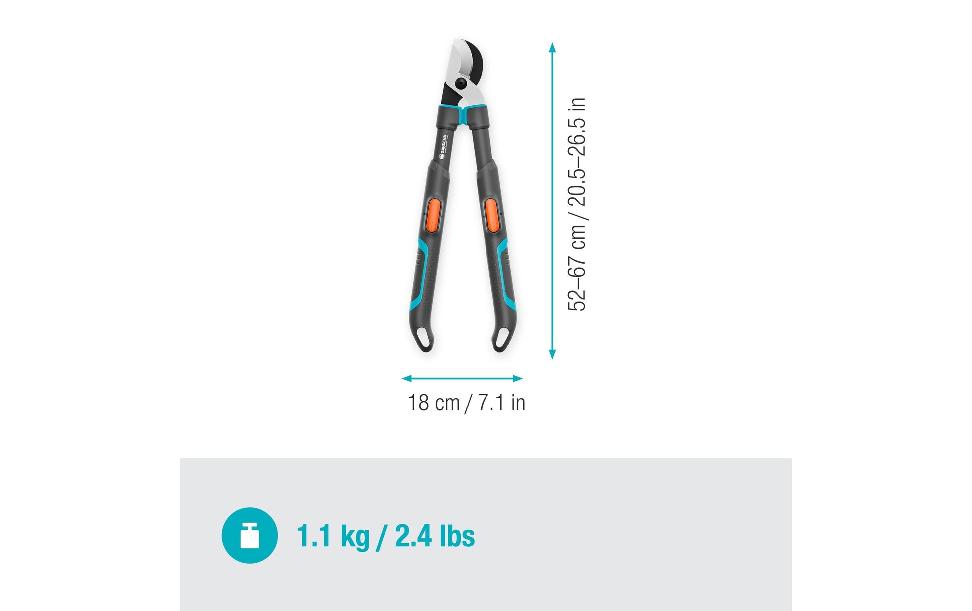 Gardena TeleCut pro S – Baumschere 50 mm, Bypass, Stahl, Schwarz