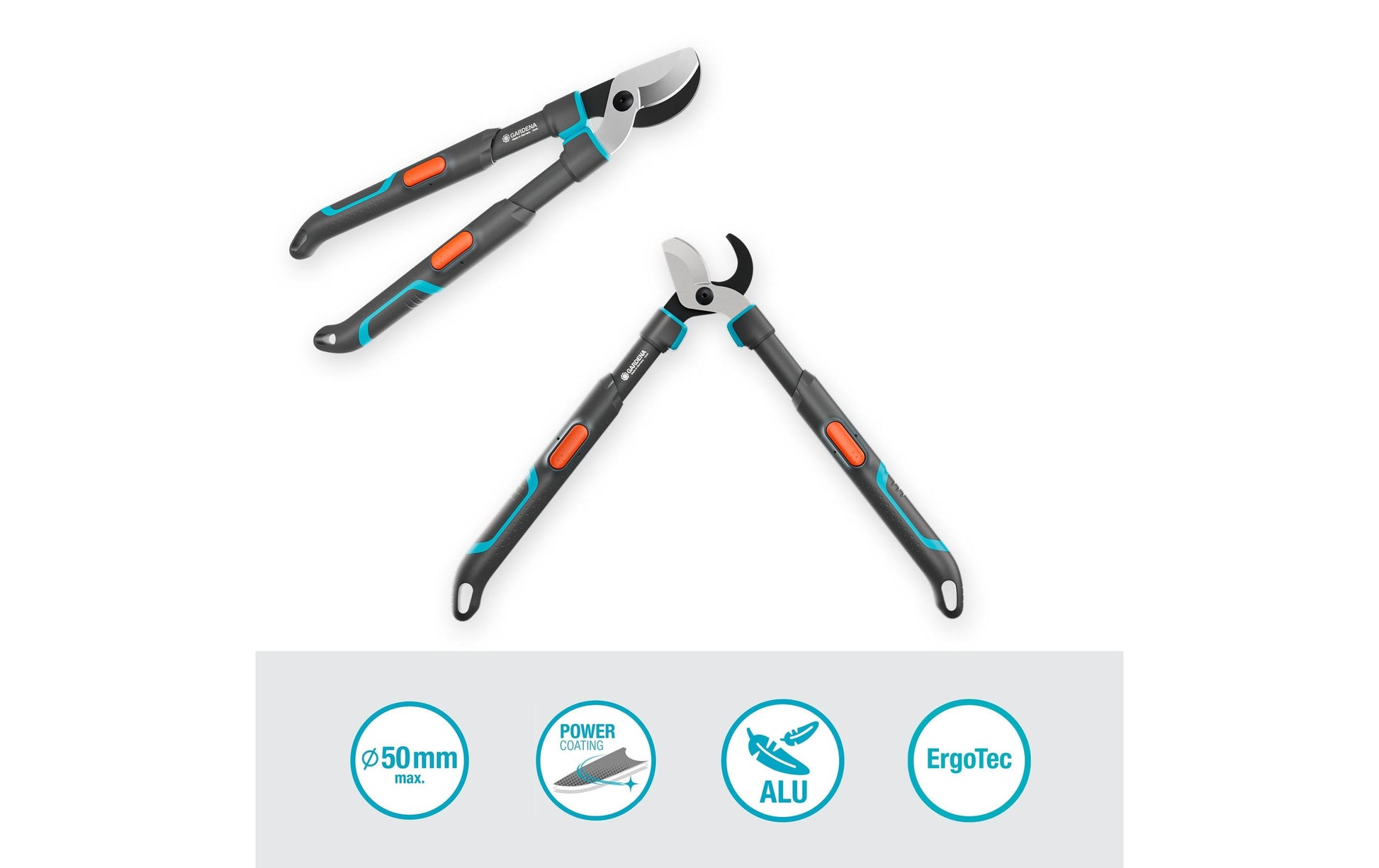 Gardena TeleCut pro S – Baumschere 50 mm, Bypass, Stahl, Schwarz