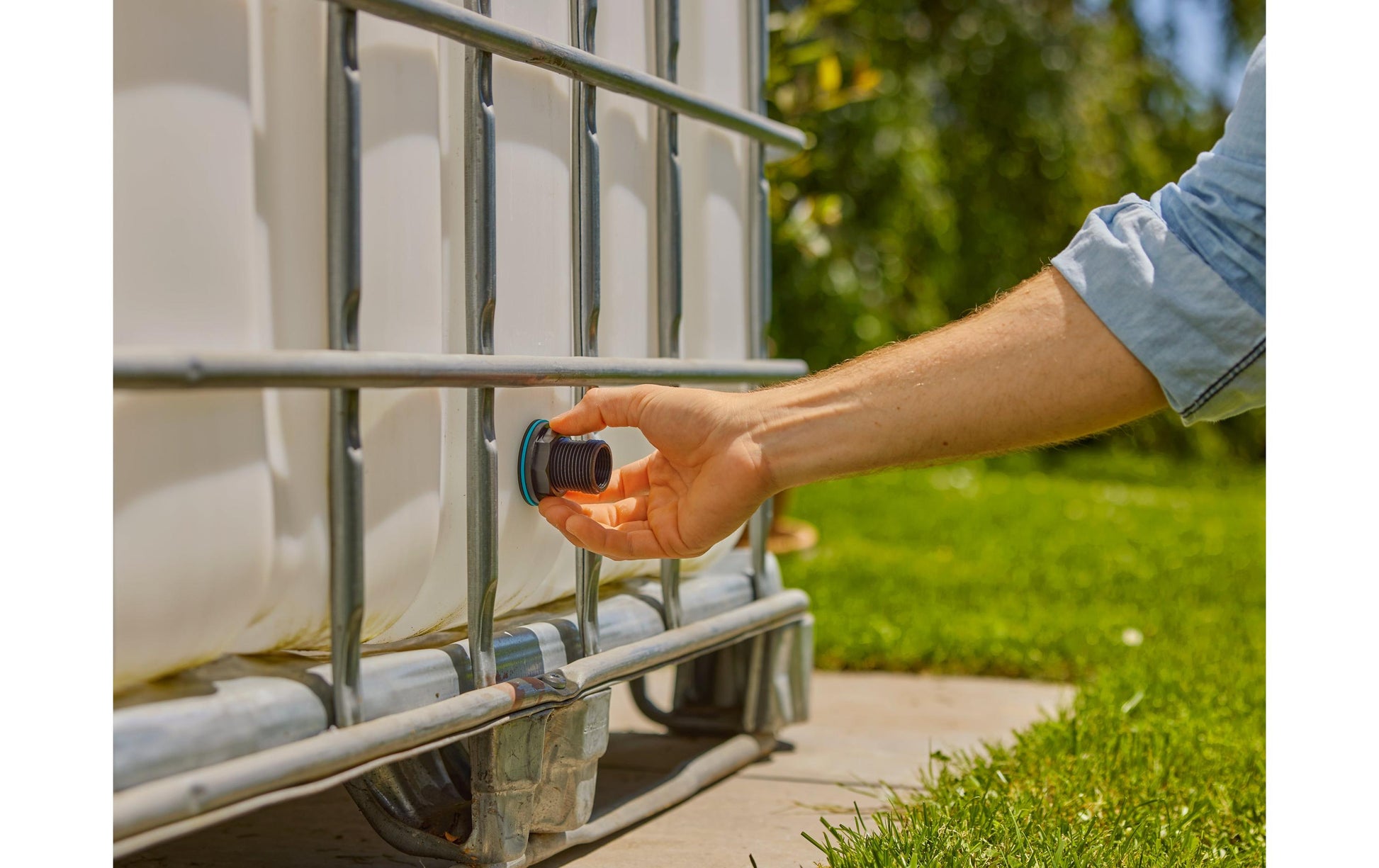 Gardena 9095-20 Tankverbinder Plug IN – Schlauch Ø 33,3 mm – für Wasserhahn G1/G3/4 – Kunststoff