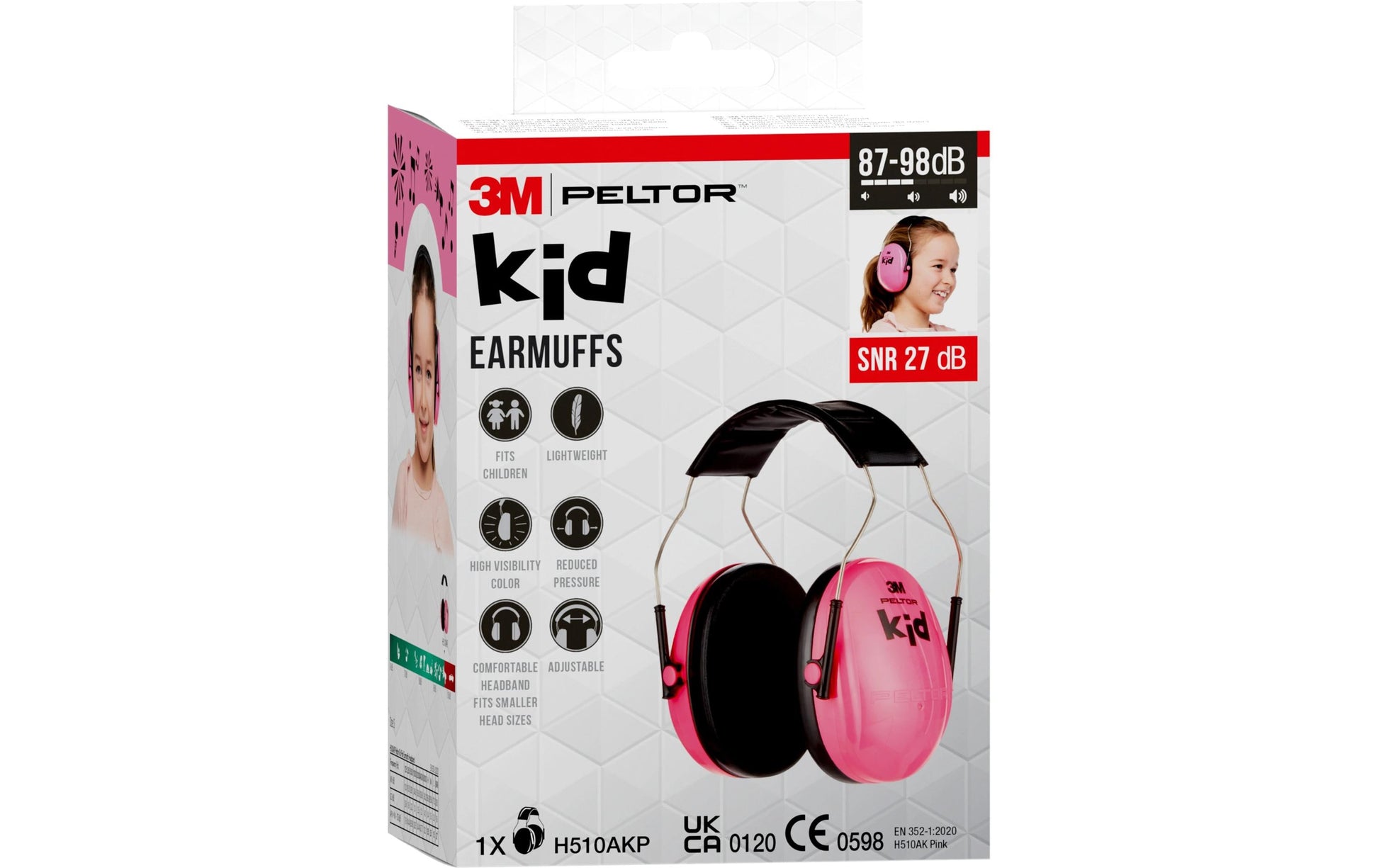 3M Peltor Kids H510AKGC1 Kapselgehörschutz für Kinder – SNR 27 dB – Violett
