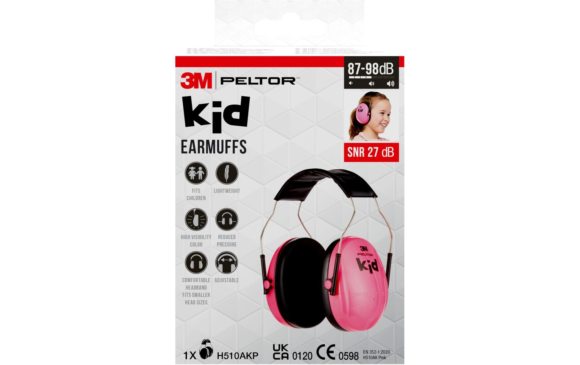 3M Peltor Kids H510AKGC1 Kapselgehörschutz für Kinder – SNR 27 dB – Violett