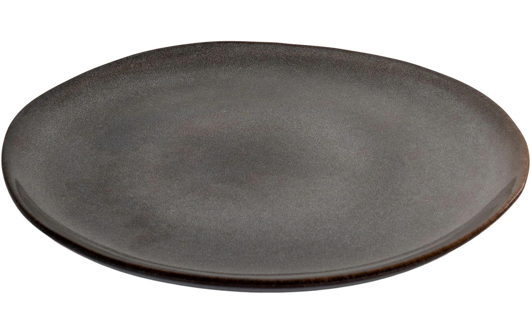 House Nordic Speiseteller Selma – 4er Set, Ø 27 cm, Keramik, Grau/Braun, spülmaschinenfest
