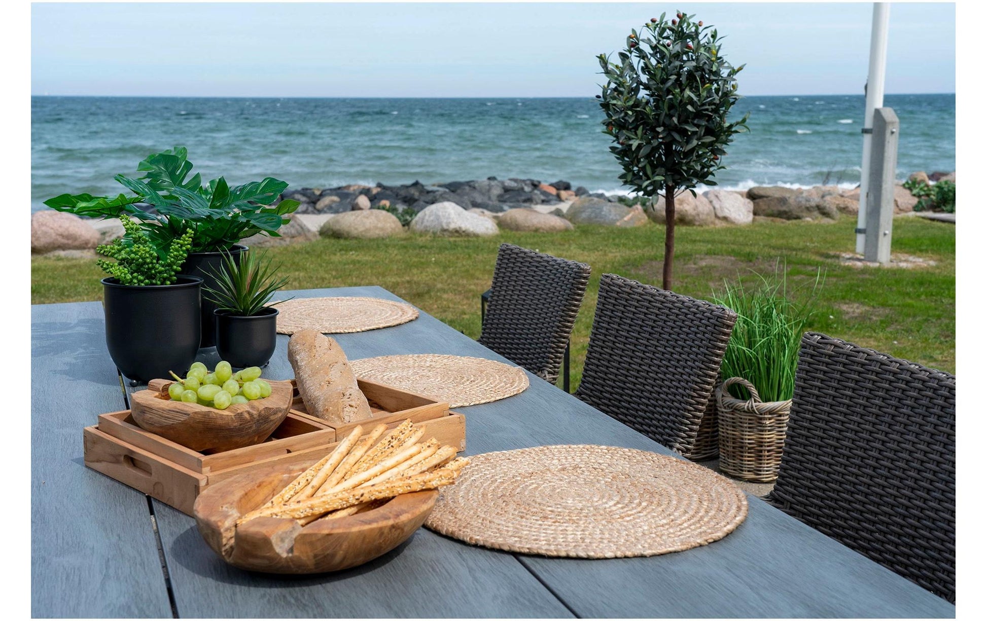 House Nordic Tischset Bombay – rund, Jute, natur, Ø38 cm – 4er-Set