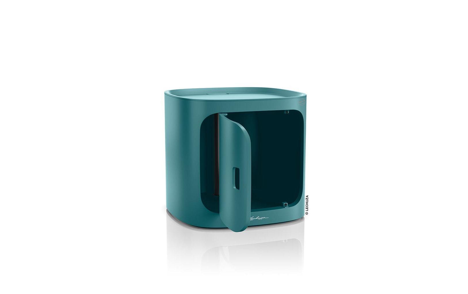 LECHUZA PILA Topfpflanzer – 35 × 35 × 32,6 cm – Kunststoff, petrolblau