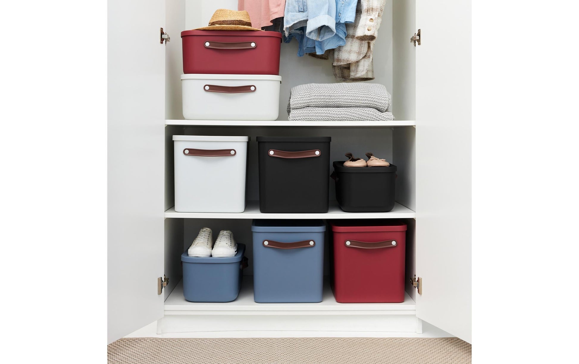 Rotho MALOJA Aufbewahrungsbox 27 l (mit Deckel) – Kunststoff – Weiss – für C4 – 290 × 295 × 400 mm