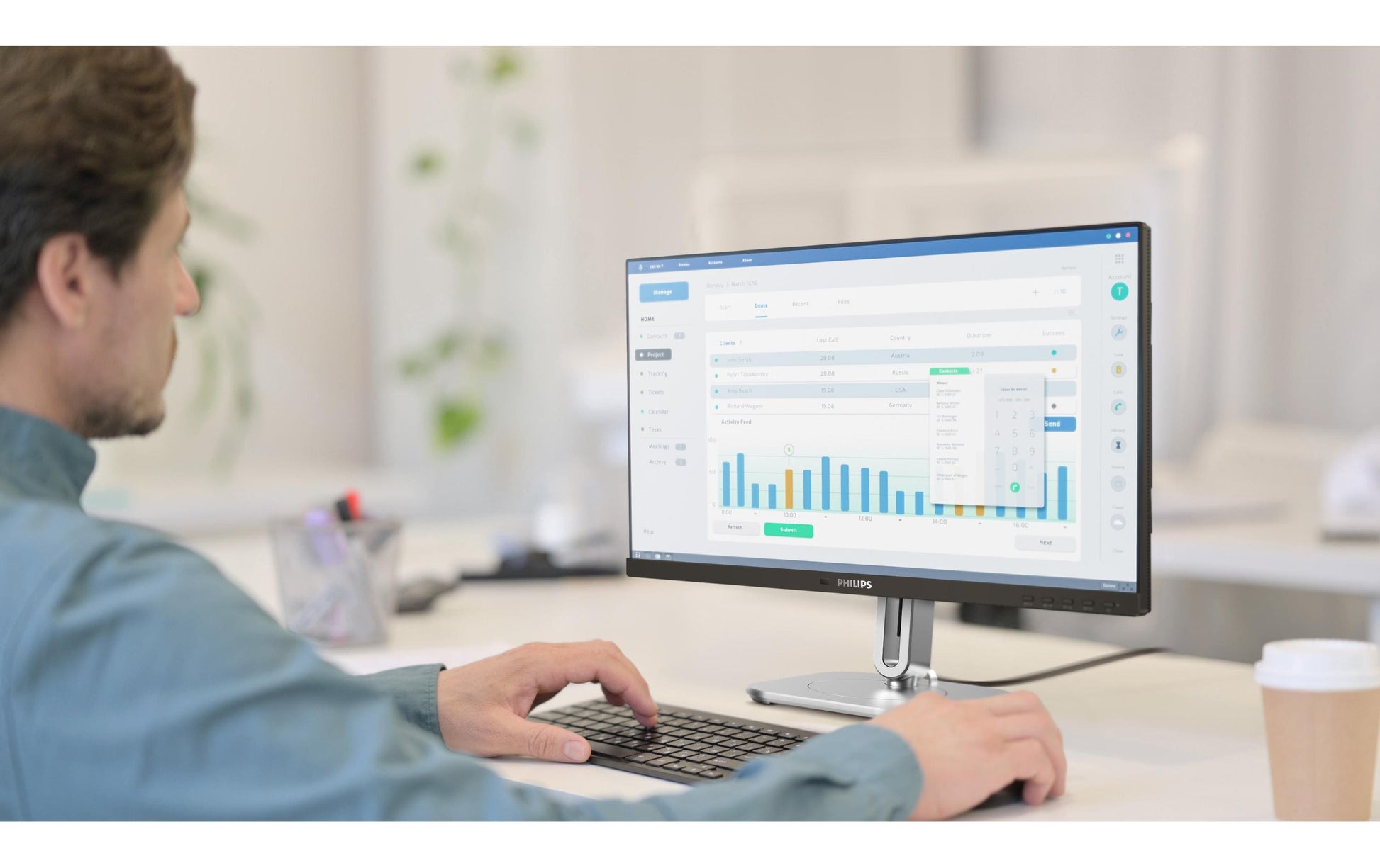Philips 24B2G5200/00 – Monitor, 23,8" 1920 × 1080 (Full HD), IPS, 100 Hz, 300 cd/m², VESA 100 × 100, Grau