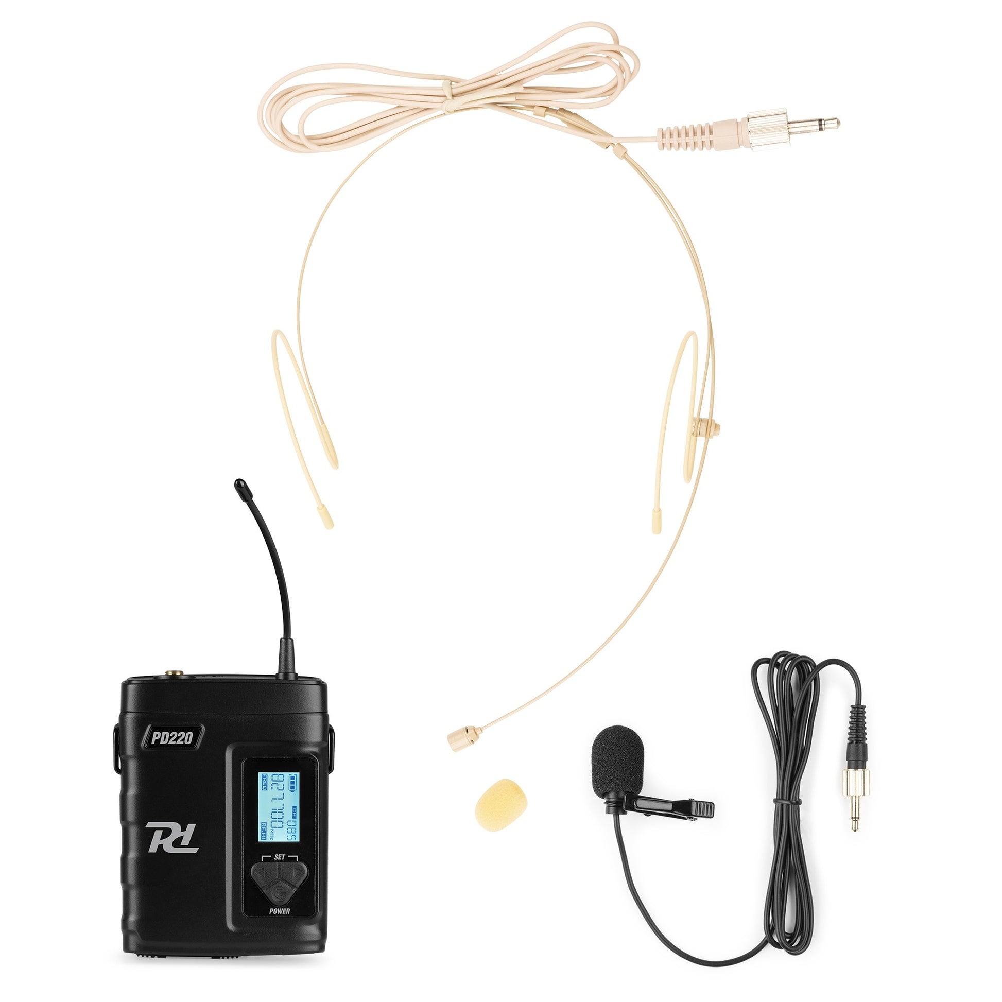 Power Dynamics PD220B Funkmikrofonsystem 2er-Set – 6,35 mm Klinke/XLR, Kabellos (823–832 MHz), Niere, Schwarz