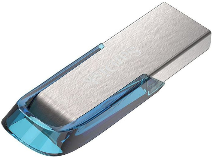 SanDisk Ultra Flair USB-Stick – 128 GB, USB 3.0, Tropical Blue