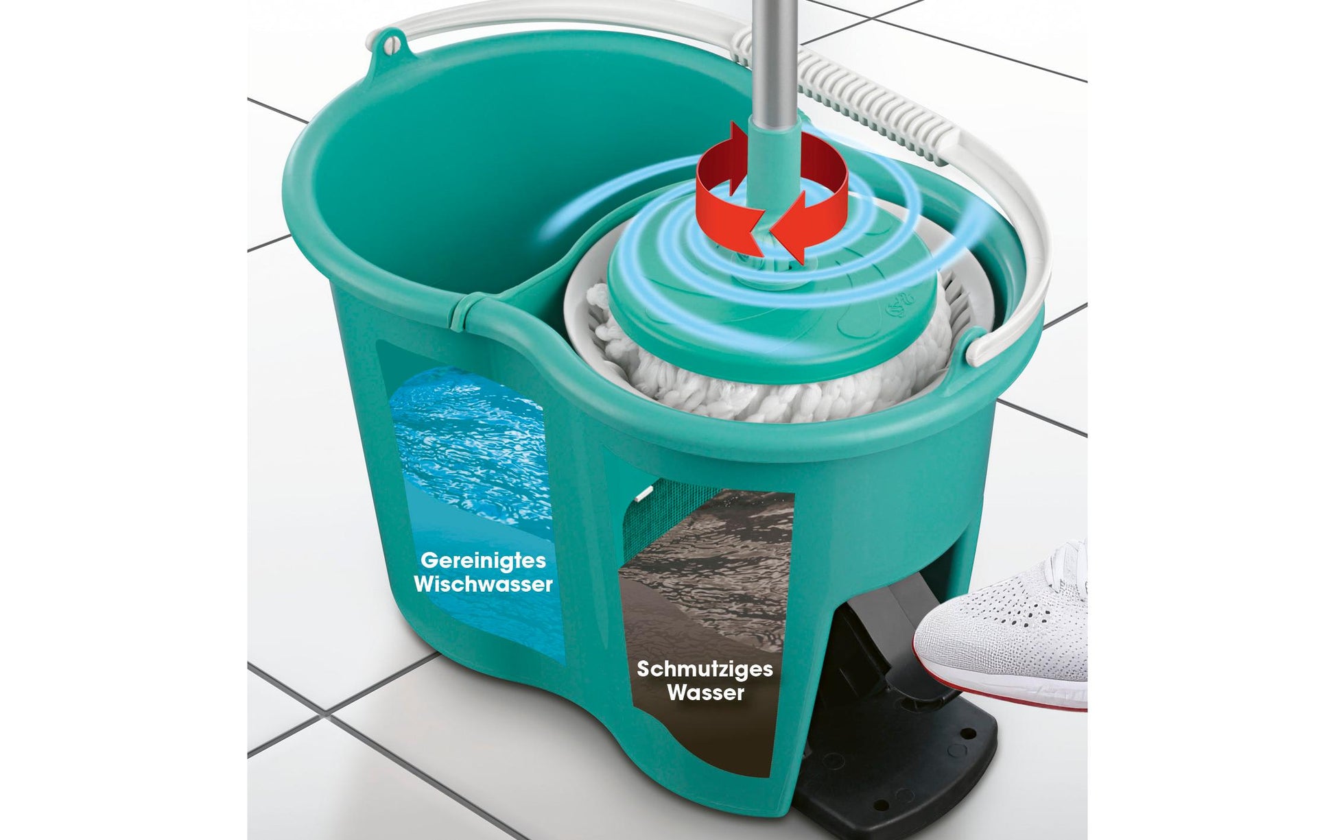 CLEANmaxx Wischmopp – türkis, für Laminat
