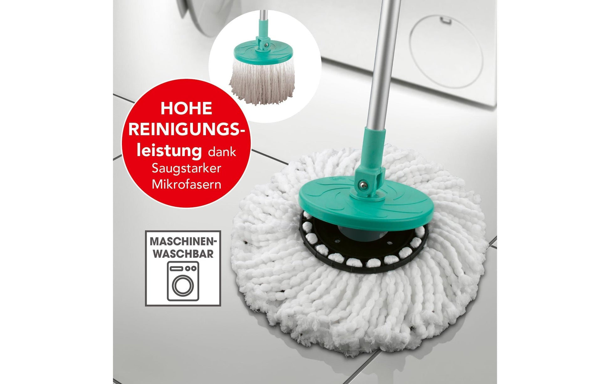 CLEANmaxx Wischmopp – türkis, für Laminat