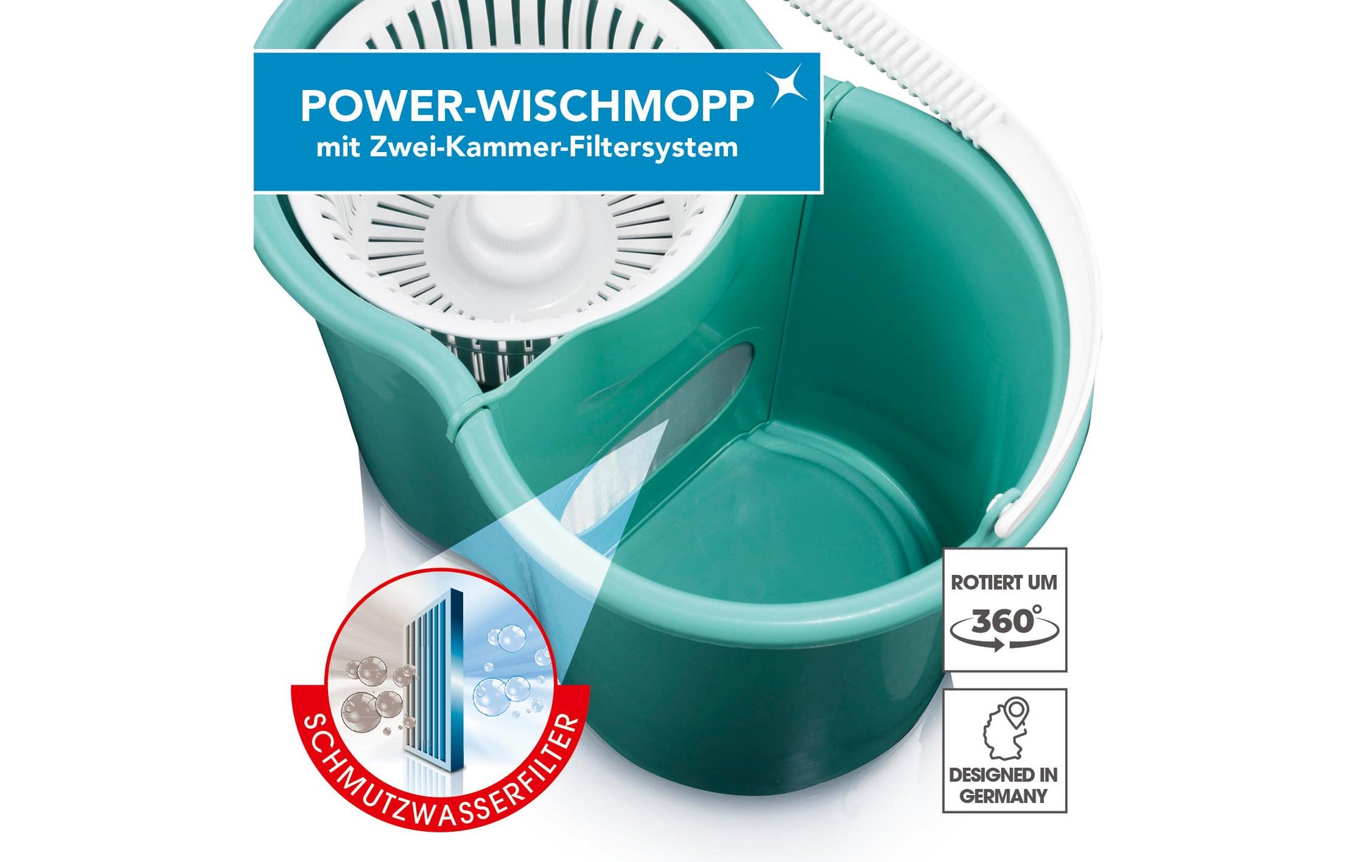CLEANmaxx Wischmopp – türkis, für Laminat