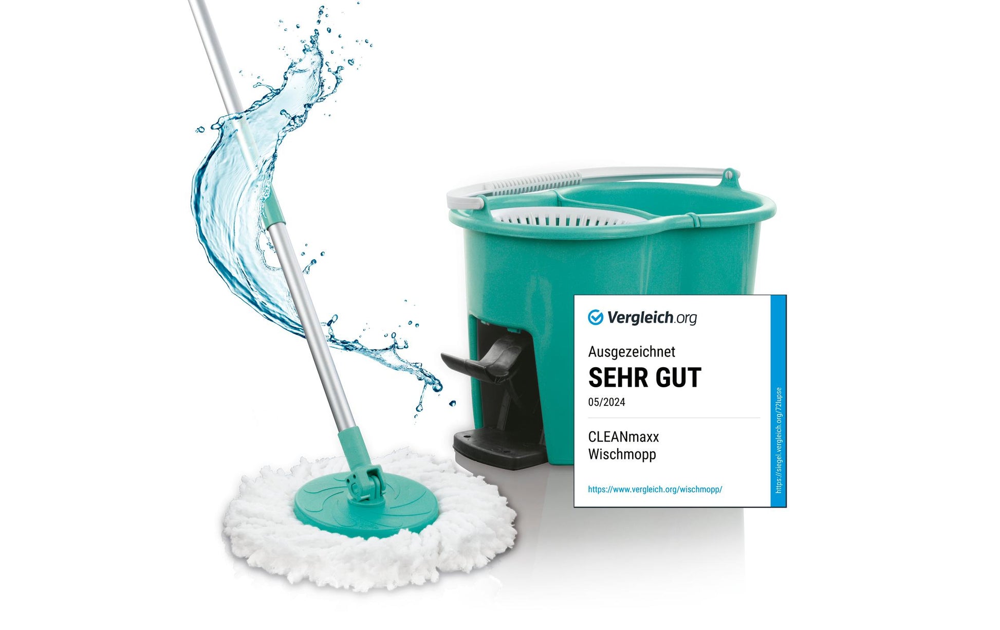 CLEANmaxx Wischmopp – türkis, für Laminat