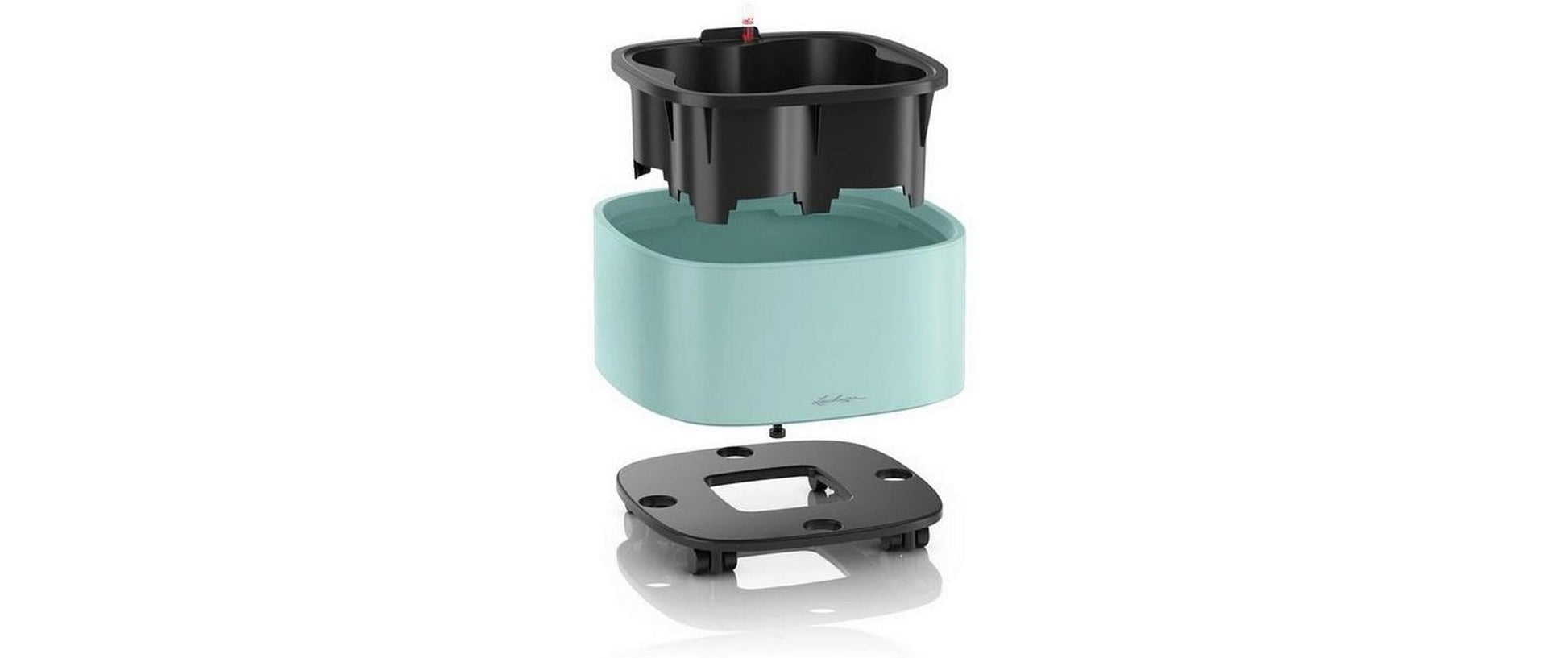 LECHUZA Topfpflanzer – 6,5 l – 35 × 35 × 16,6 cm – Kunststoff, hellgrün