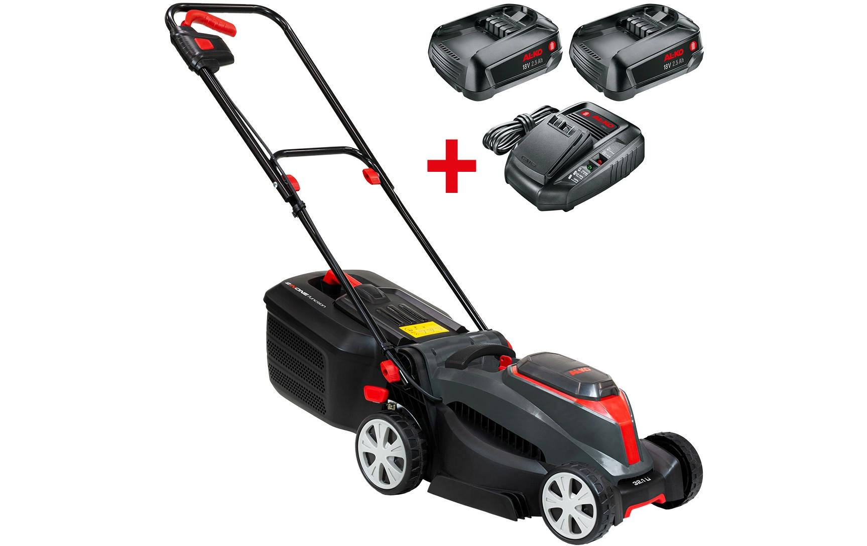 AL-KO 32.1 LI Akku-Rasenmäher – 18 V – Schnittbreite 320 mm – max. Rasenfläche 200 m² – 2×2,5 Ah & Ladegerät