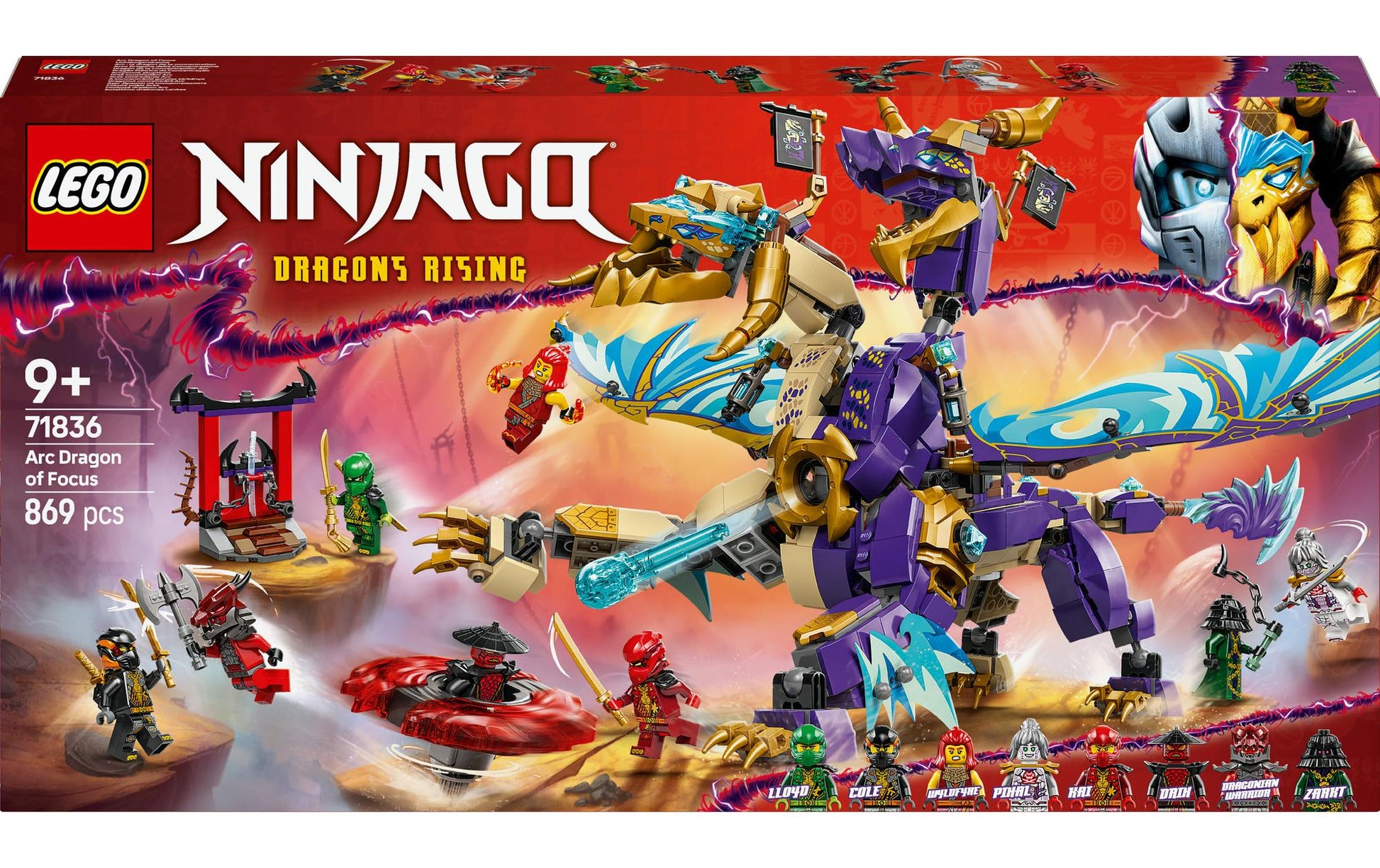 LEGO Set Lichtbogendrache – Ninjago – 869-teilig – 28,2 × 5,9 × 54 cm – ab 9 J.