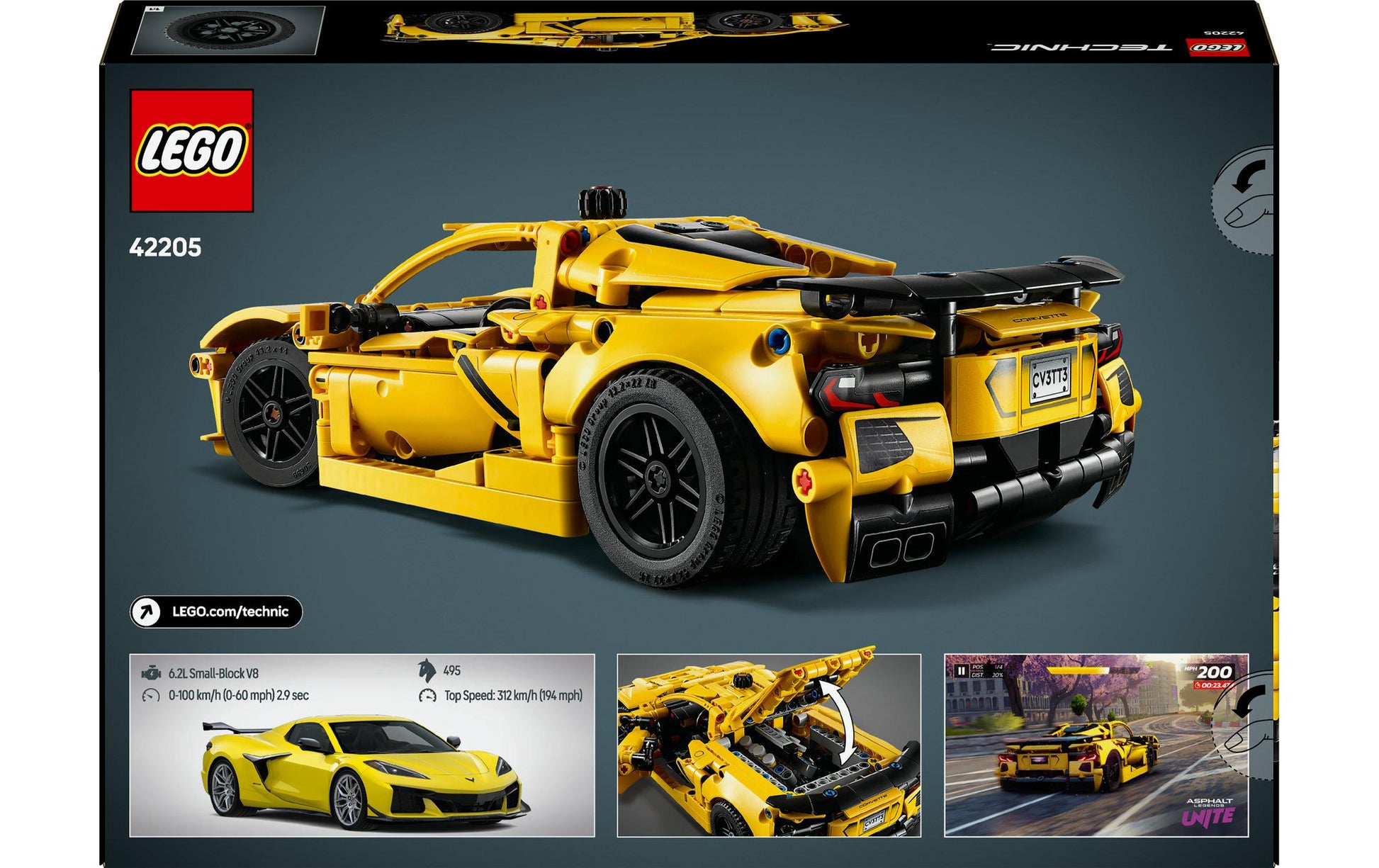 LEGO Technic Chevrolet Corvette Stingray 3D-Puzzle – 732-teilig – 26,2 × 7,1 × 38,2 cm – ab 9 Jahren