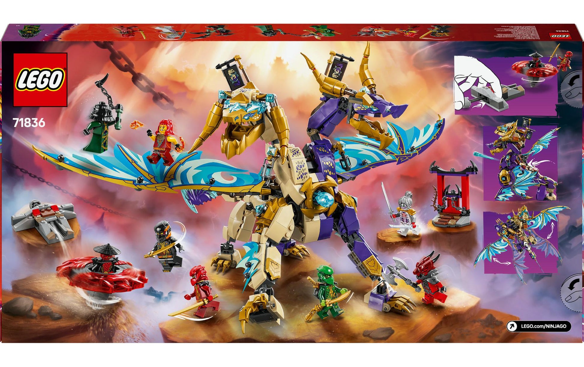 LEGO Set Lichtbogendrache – Ninjago – 869-teilig – 28,2 × 5,9 × 54 cm – ab 9 J.