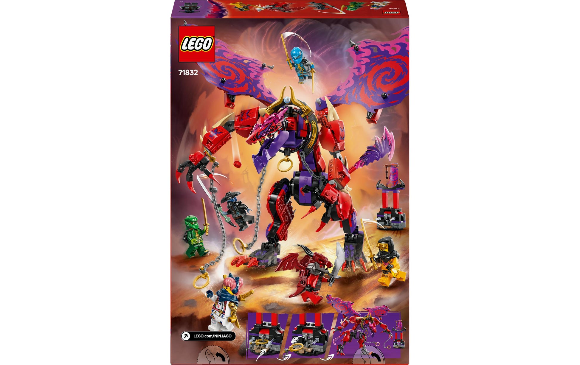 LEGO Ninjago Chaosdrache Donnerzahn Set – 668-teilig – 38,2×7,05×26,2 cm – ab 8 Jahren