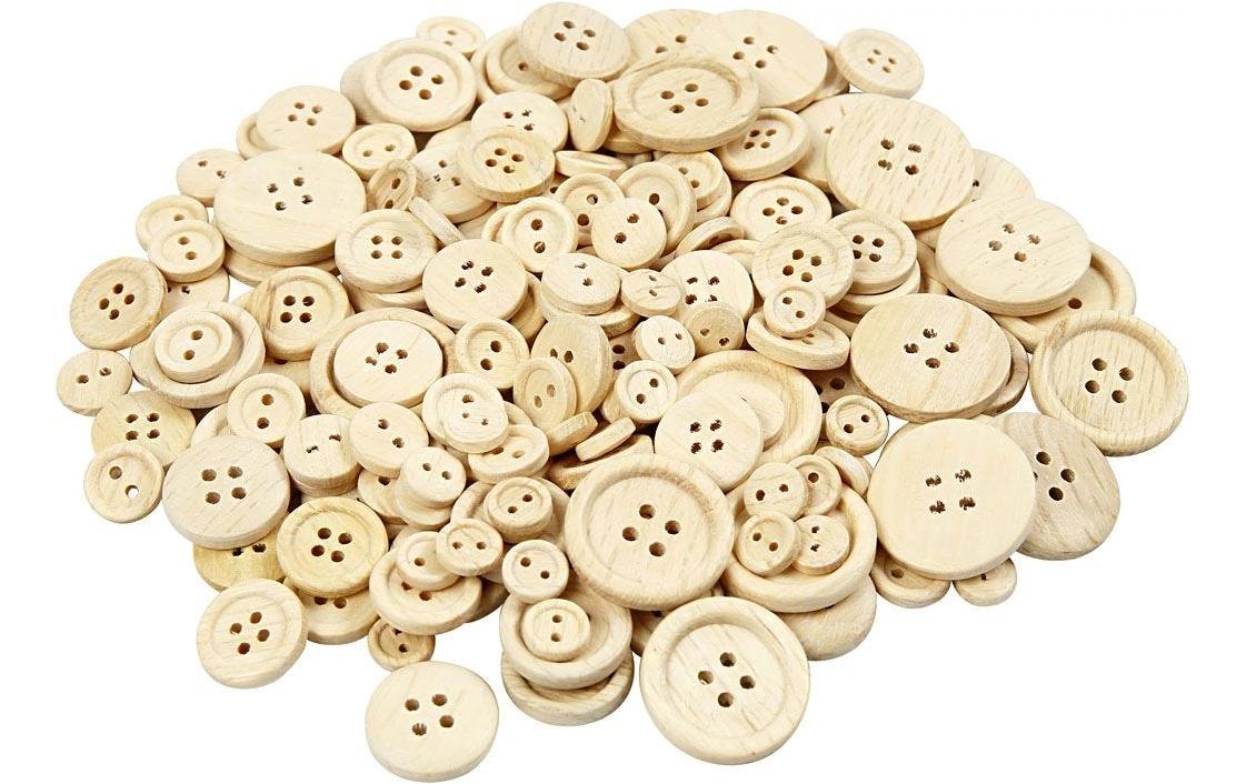 Creativ Company Knöpfe Ø 15 mm – Holz, Natur, 440 Stück
