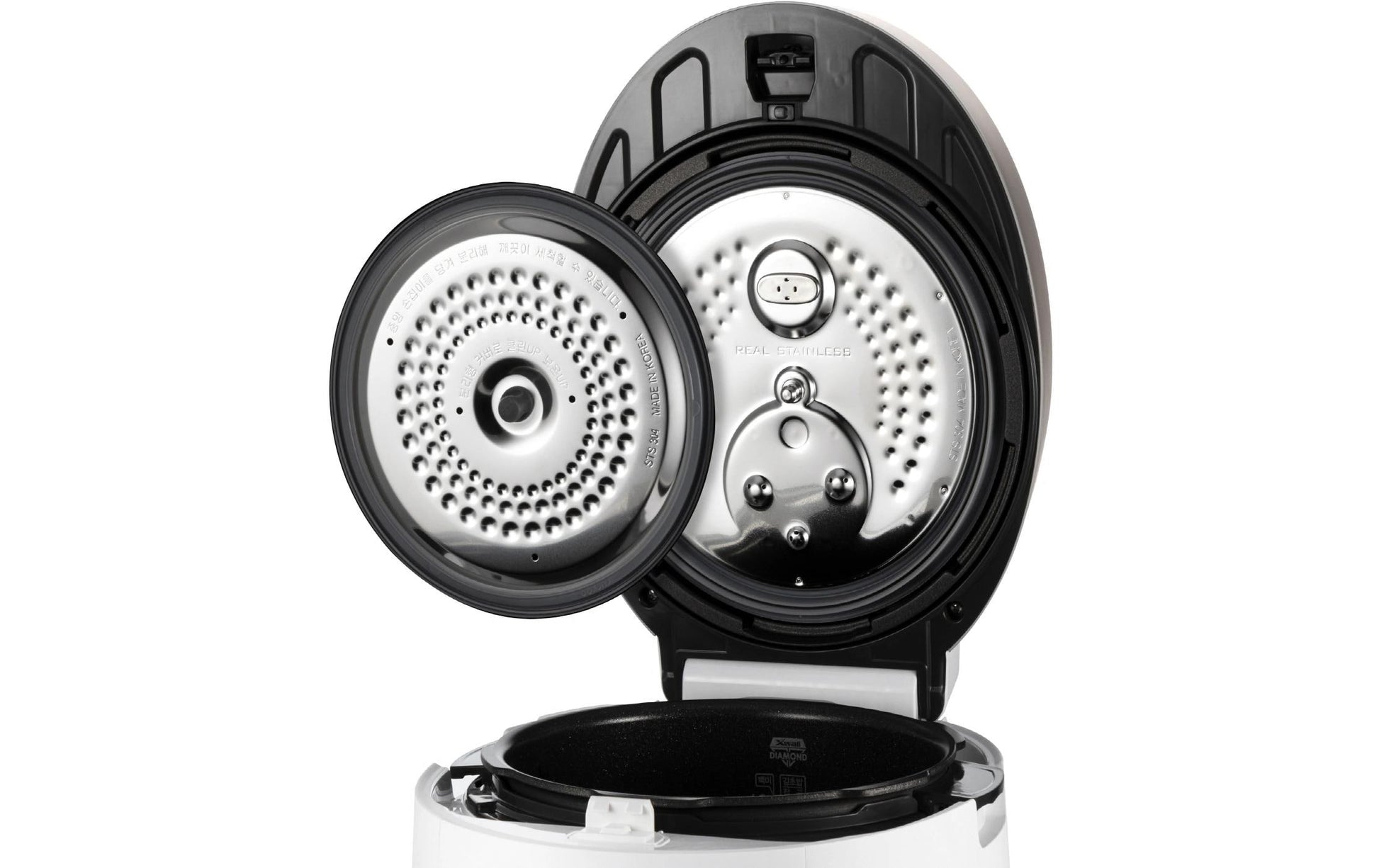 Cuckoo Reiskocher CRP-ST0609F – 1,08 l, 880 W, Warmhaltefunktion – Champagner/Weiss
