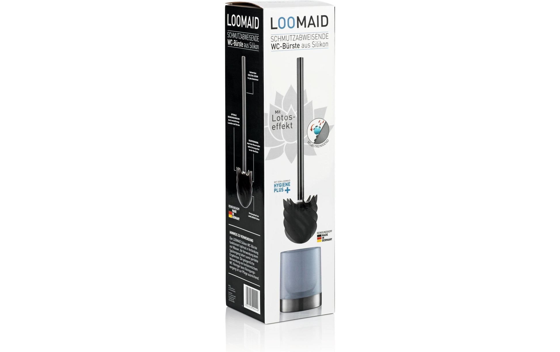Loomaid WC-Bürstenset – Kunststoff, Edelstahl, Grau, H 38 cm, Ø 9,5 cm