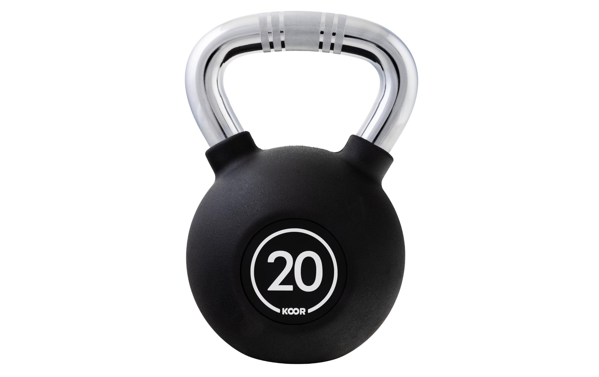 KOOR Kettlebell F02636, 20 kg, Ø 20 cm, 30 cm – Schwarz, Gummi