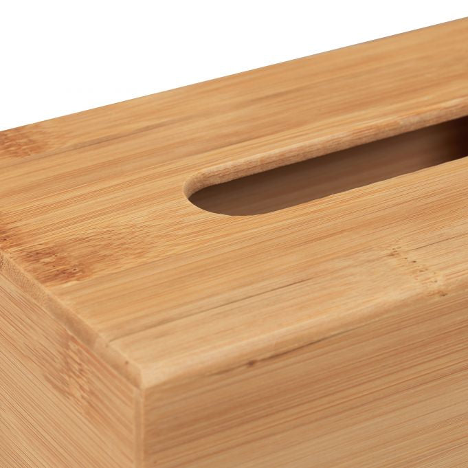 Relaxdays Kosmetiktuchbox – freistehend, Bambus, 24,5×8,5×13,5 cm