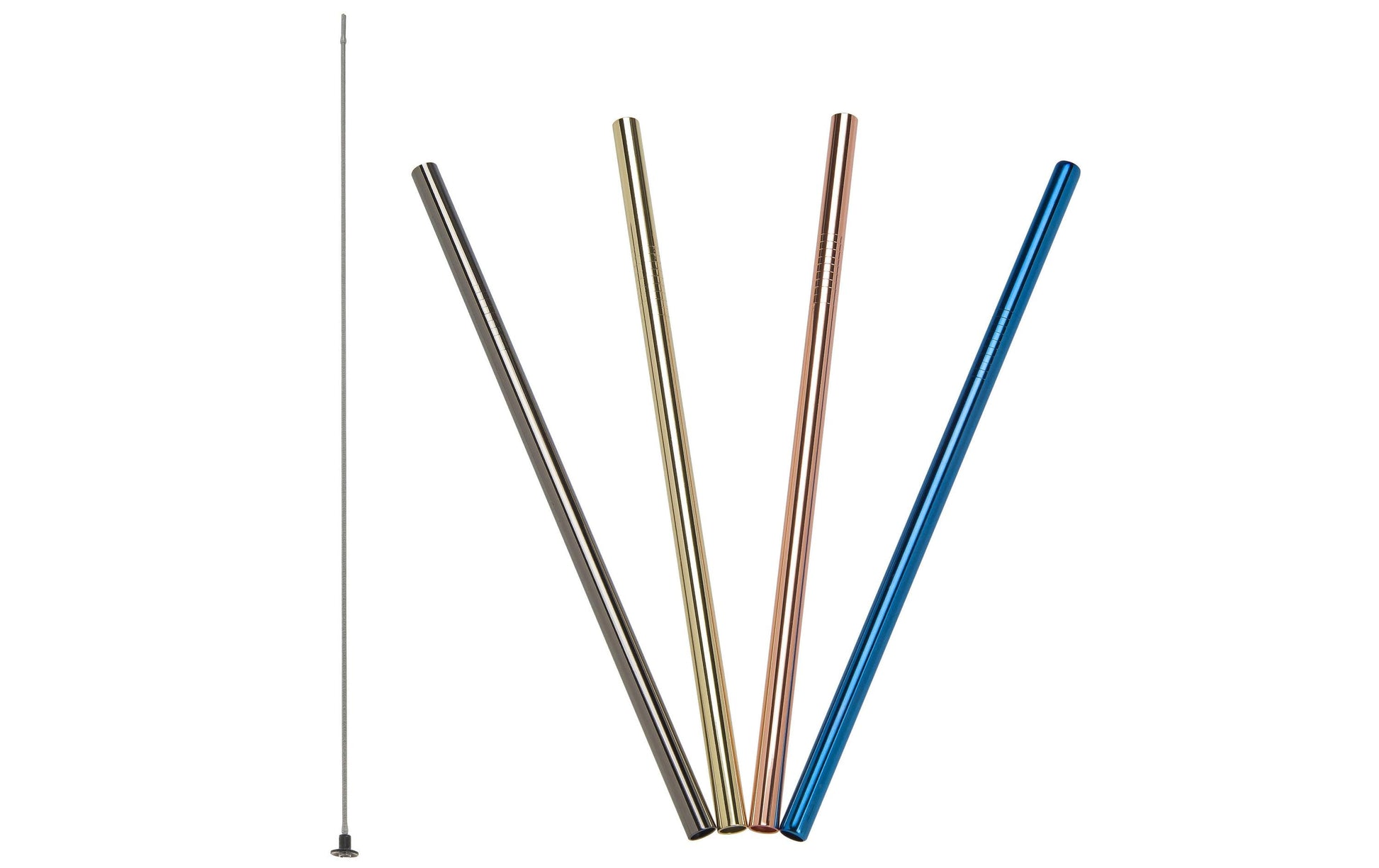 Lurch Gerade Trinkhalme – Mehrfarbig – Ø 8 mm × 18 cm – Edelstahl – 4 Stk