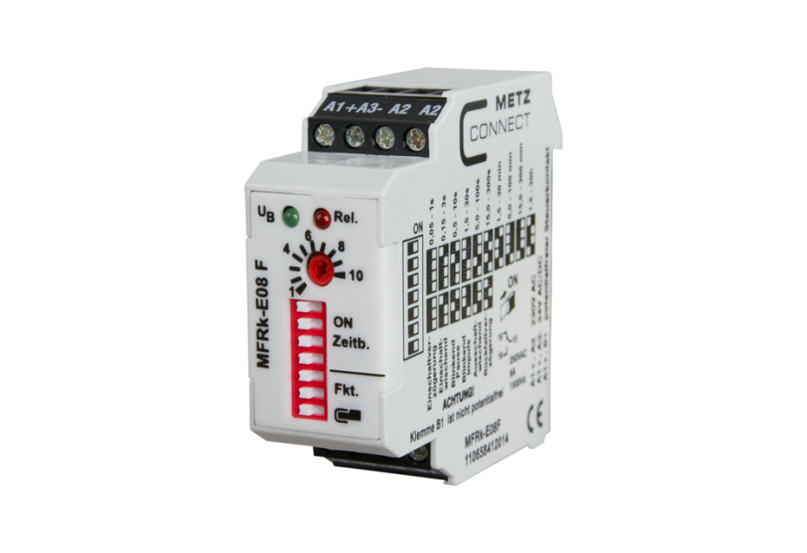 METZ CONNECT Zeitschaltuhr (DIN-Schiene) – 230 V, IP20, 22,5×60×61,3 mm – MFRk-E08 F